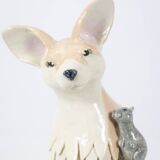 Valérie Courtet. Fennec fox in glazed stoneware. Contemporary work.