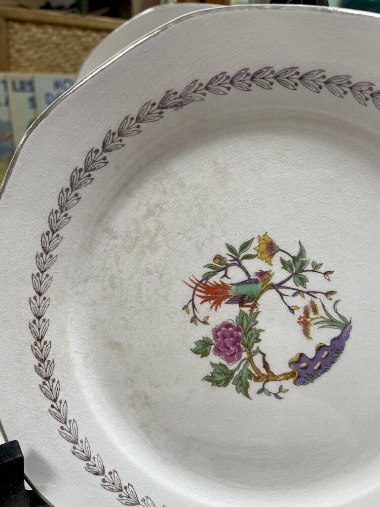 Set of 8 dessert plates Digoin & Sarreguemines Nanteuil