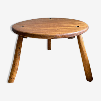 Brutalist wooden round table