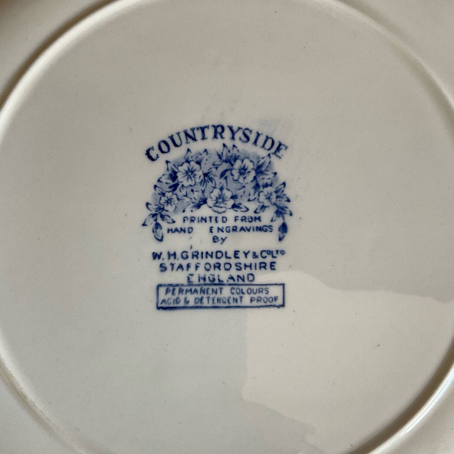 4 assiettes plates Staffordshire England « countryside »