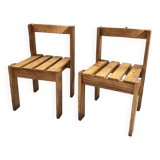 Duo of les arcs mountain pine chairs