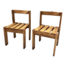 Duo of les arcs mountain pine chairs