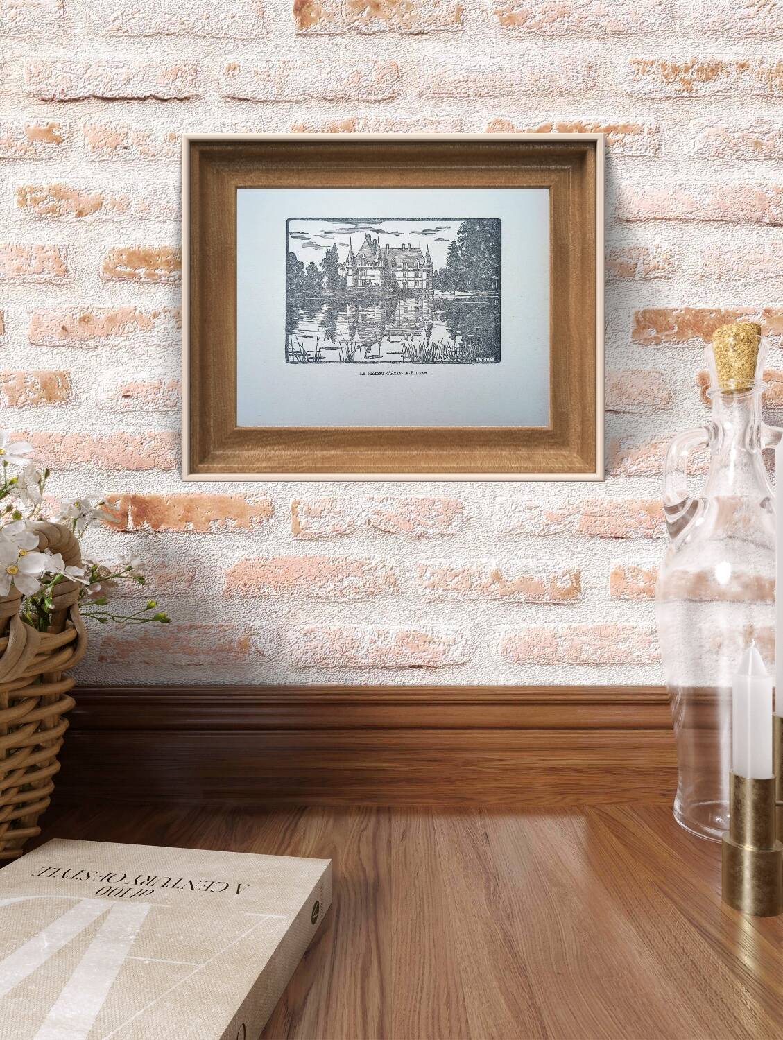 Printed in 1933, the castle of Azay-Le-Rideau, Indre-et-Loire.