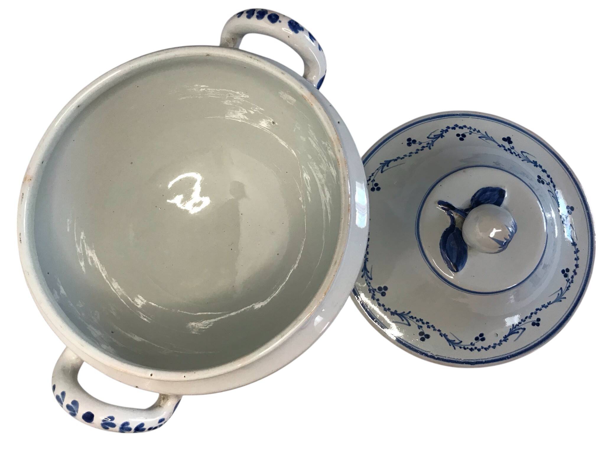 France, Fretel earthenware soup tureen with apple, 19th century