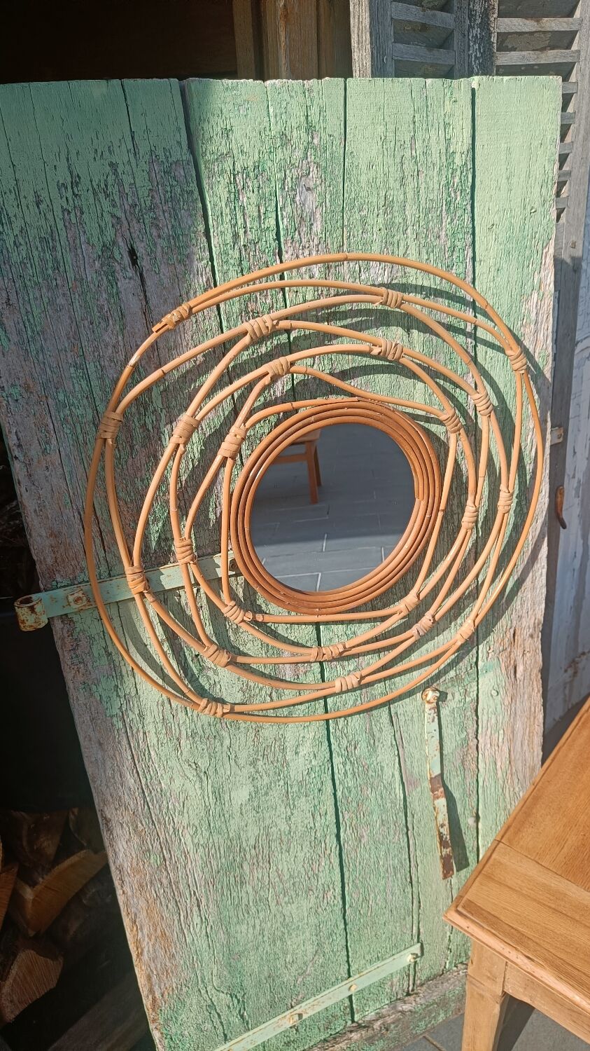 Rattan mirror, bohemian