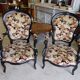 Pair of black armchairs Napoleon lll