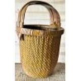 Old woven rice basket