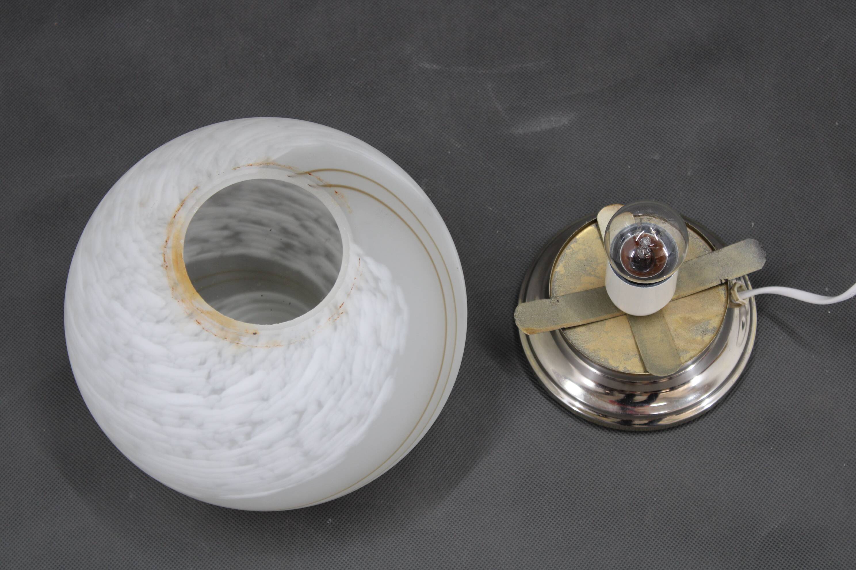 1970s Glass Globe "Venice Hand Made Glass "Table Lamp, Italy