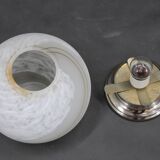 1970s Glass Globe "Venice Hand Made Glass "Table Lamp, Italy