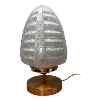 Skyscraper Art Deco globe table lamp with gold base