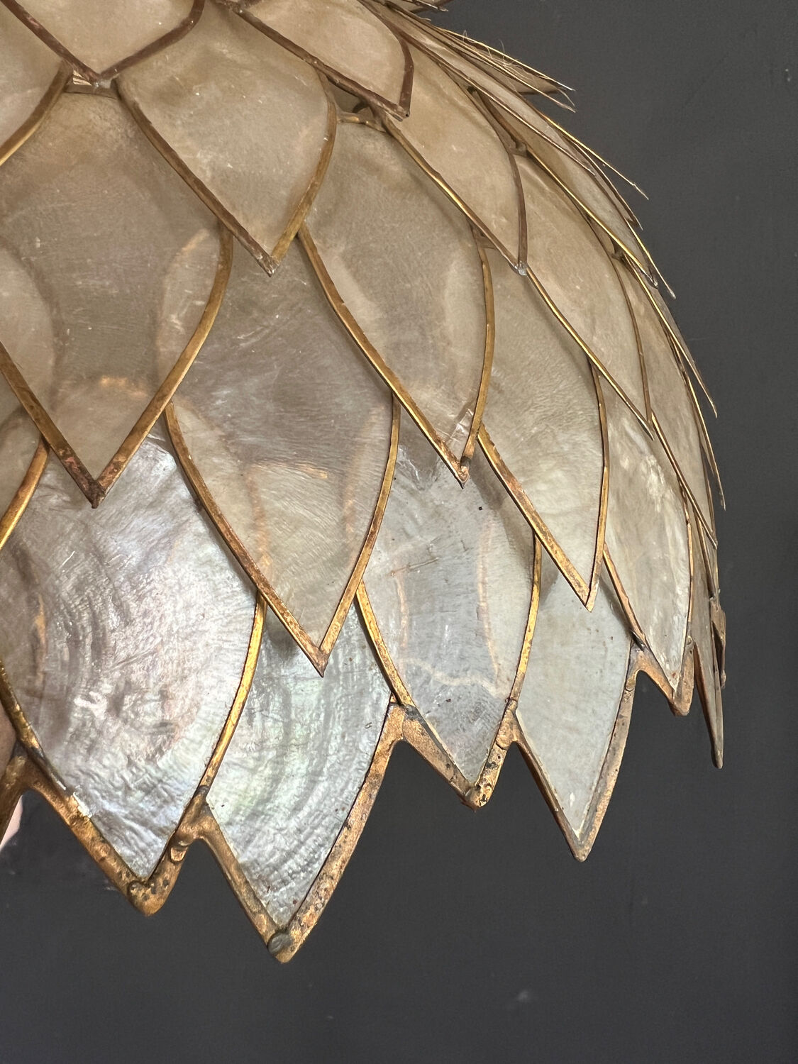 Brass and mother-of-pearl suspension