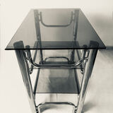 Console smoked glasses, chrome structure, 70s