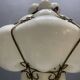 Murano Opaline Glass Pendant Light in Wrought Iron Frame, Italy, Mid-C