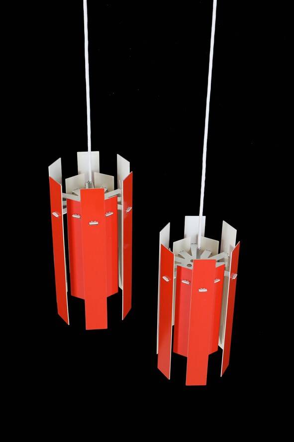 Set of 2 Fog & Mørup / Henning Rehhoff 'Cocktail' pendant lamps / Mid-century Danish modern design / 1970s