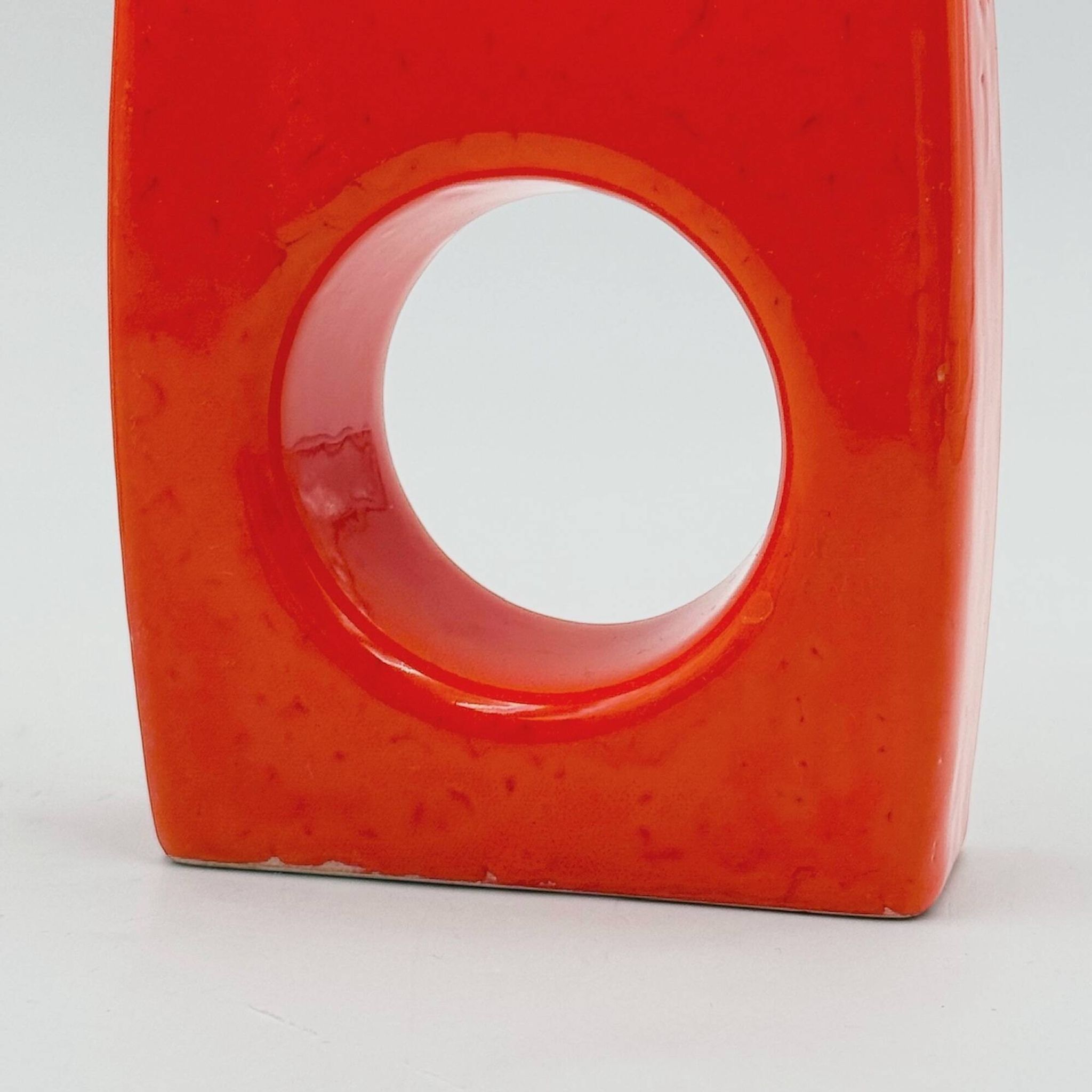 Paire de céramiques Space Age orange années 70