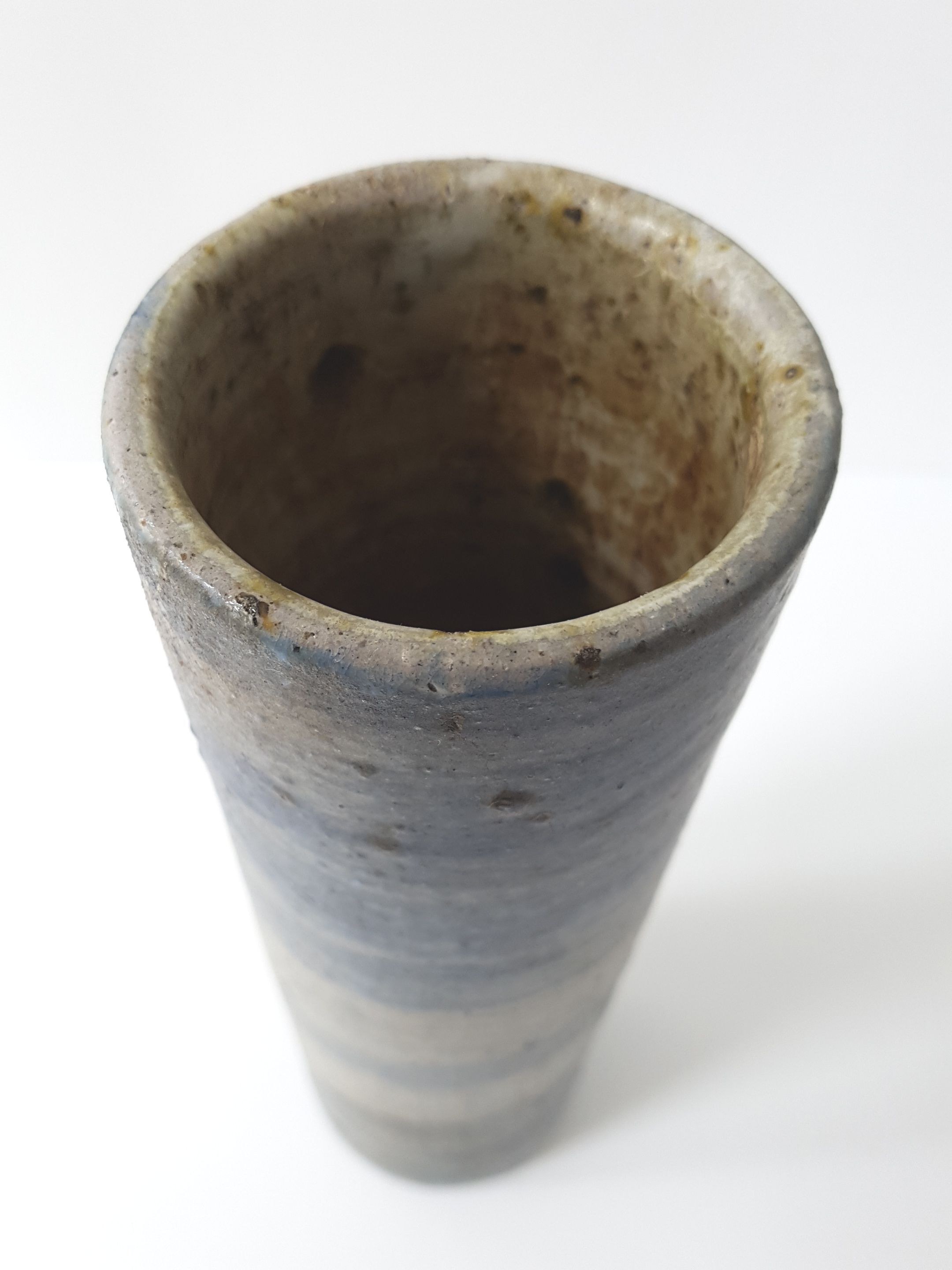 Roll in 1970 vintage stoneware vase