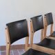 3 chaises scandinaves skaï noir