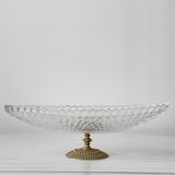 Molded glass bowl with gold metal base
