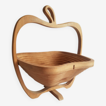 Apple-shaped fruit basket foldable bamboo