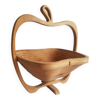Apple-shaped fruit basket foldable bamboo
