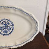 Old Dish Basket Vegetable Dish Earthenware Gien Rouen Renaissance Blue Model