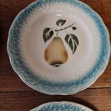 Dessert plates set of four Clairefontaine pear barbotine