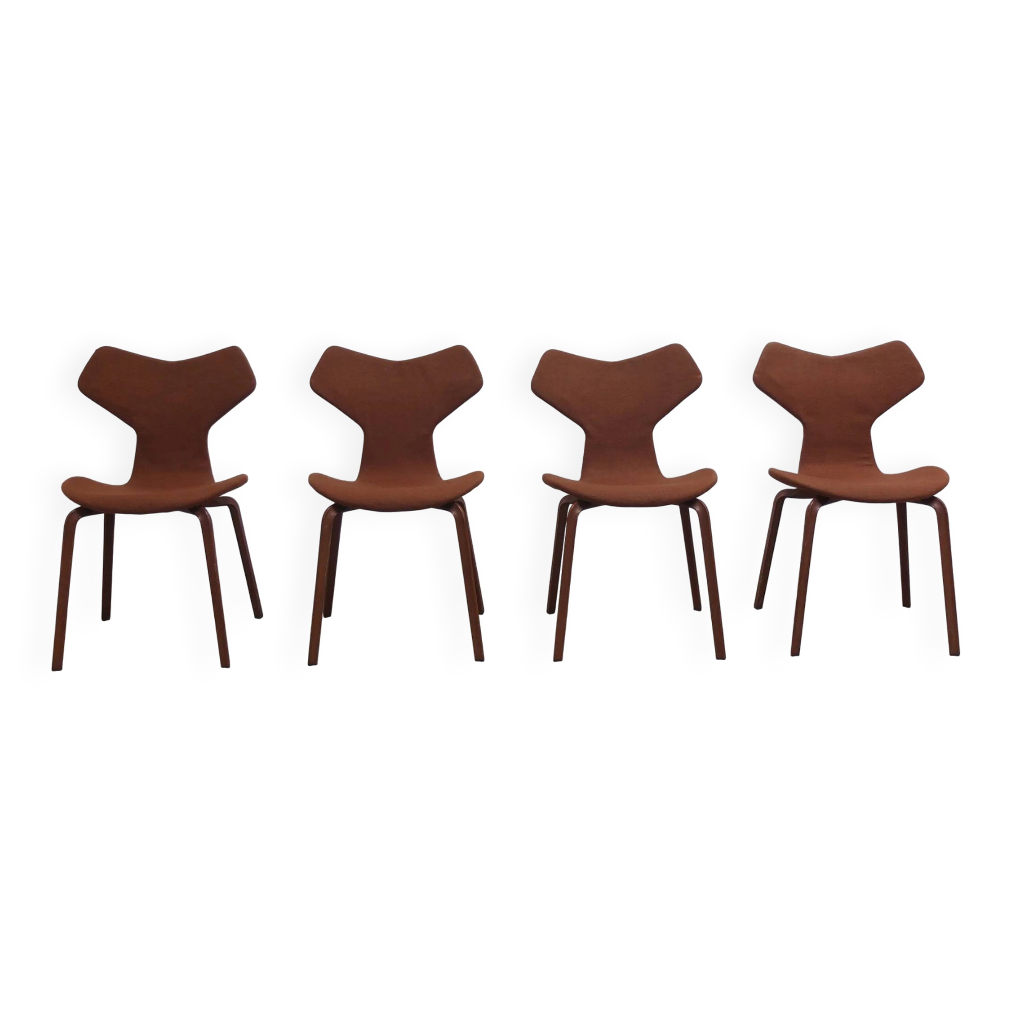 Rare set of 4 first edition 'Grand Prix' chairs by Arne Jacobsen for Fritz Hansen, 1959