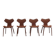 Rare set of 4 first edition 'Grand Prix' chairs by Arne Jacobsen for Fritz Hansen, 1959