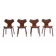 Rare set of 4 first edition 'Grand Prix' chairs by Arne Jacobsen for Fritz Hansen, 1959