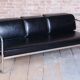 Sofa Bauhaus en acier chromé et cuir, tchèque, années 1930