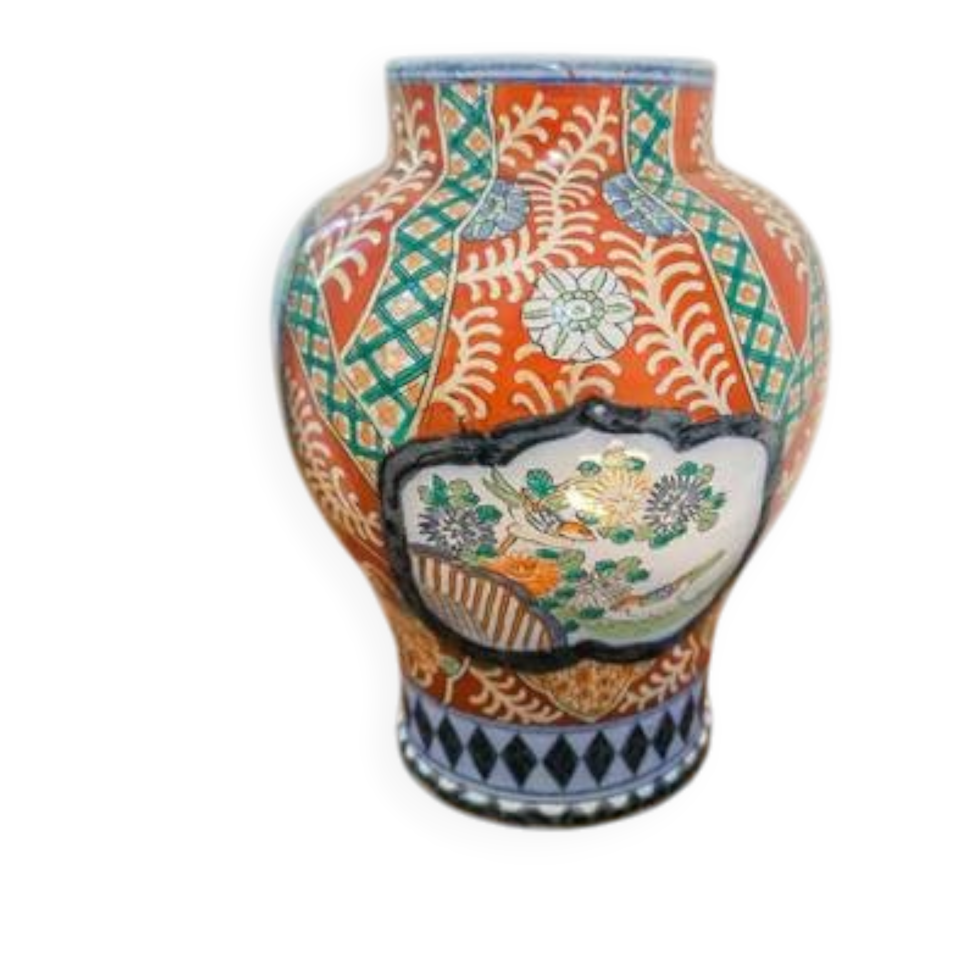 Vintage porcelain vase in the style of Imari by Petrus Regout Maastricht.