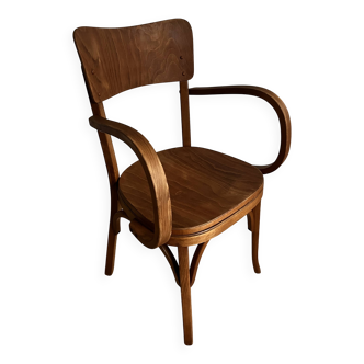 Wooden armchair with armrests