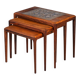 Nest Tables in Rosewood with Tiles by Johannes Andersen for CFC Silkeborg, Denmark, 1960s, Set of 3