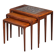 Nest Tables in Rosewood with Tiles by Johannes Andersen for CFC Silkeborg, Denmark, 1960s, Set of 3