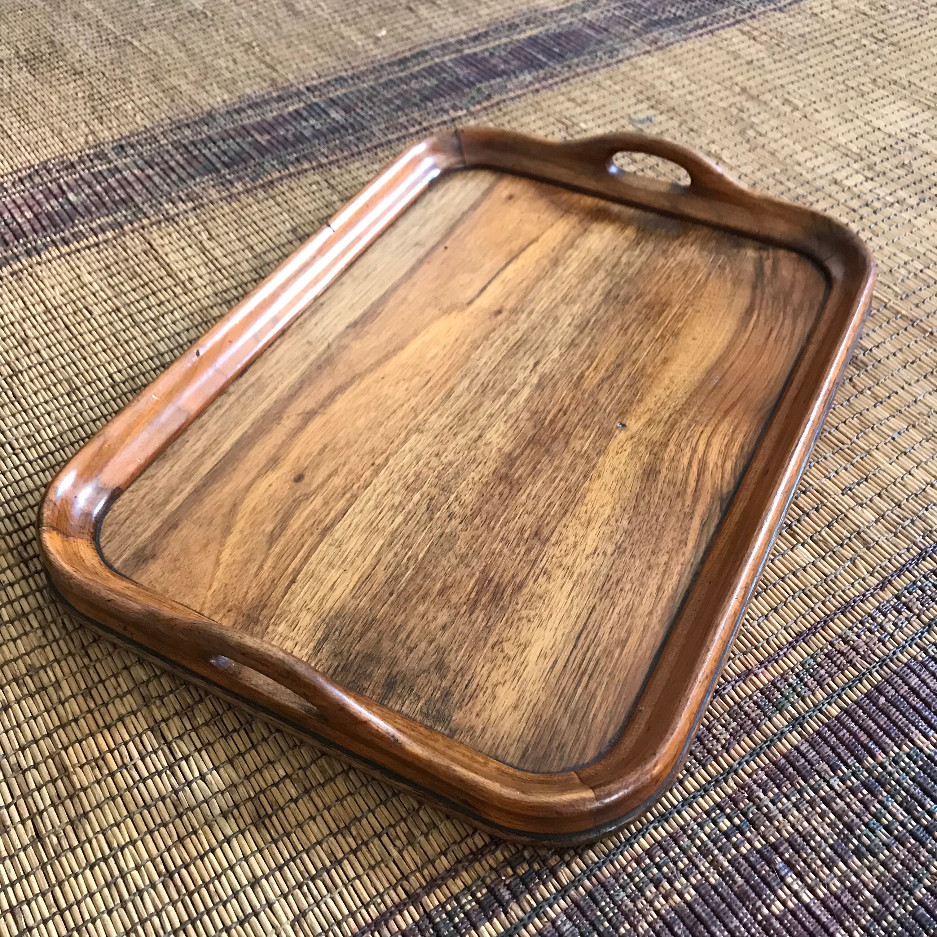 Bistro service tray 1900 solid mahogany