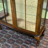 English art deco walnut showcase