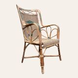 Fauteuil en rotin osier, 1950
