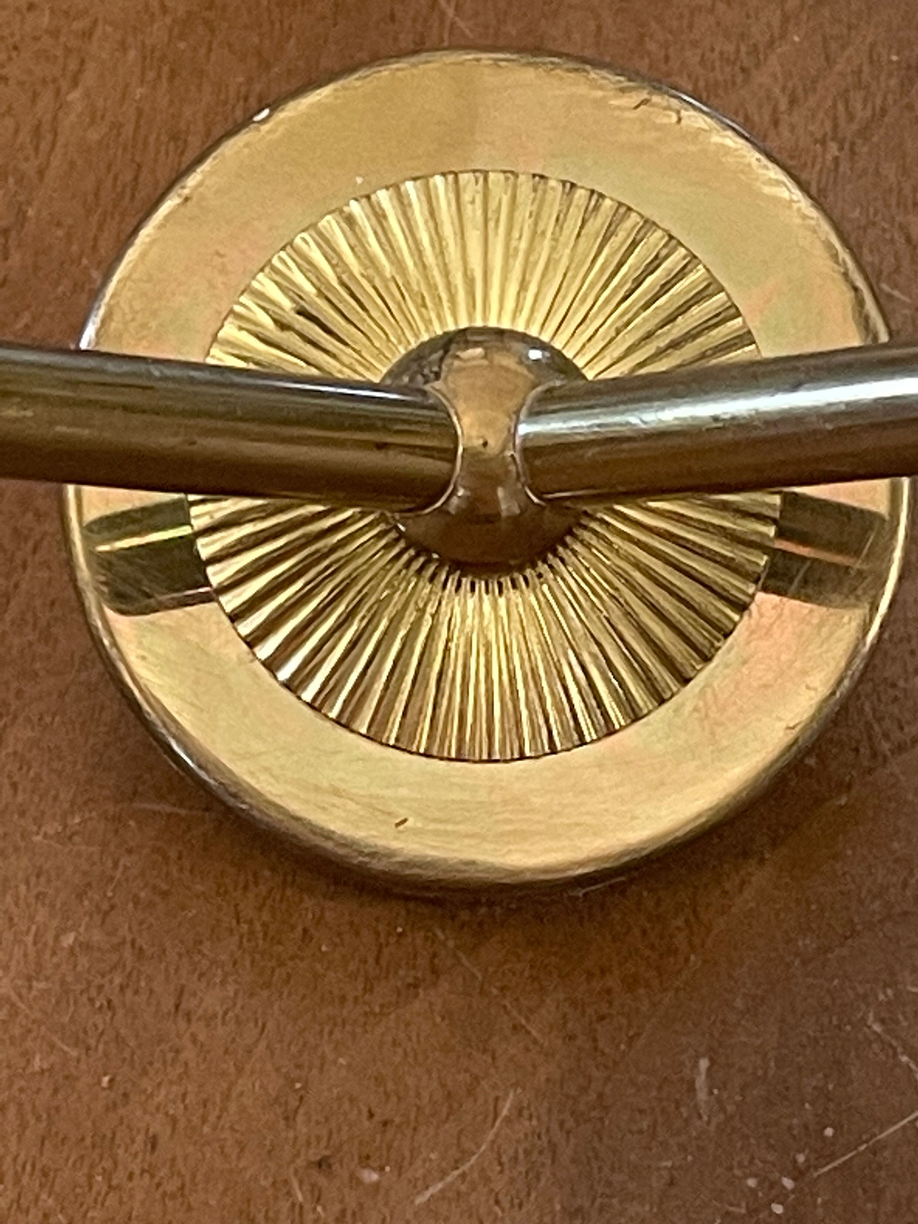 Brass and opaline torchiere appliques