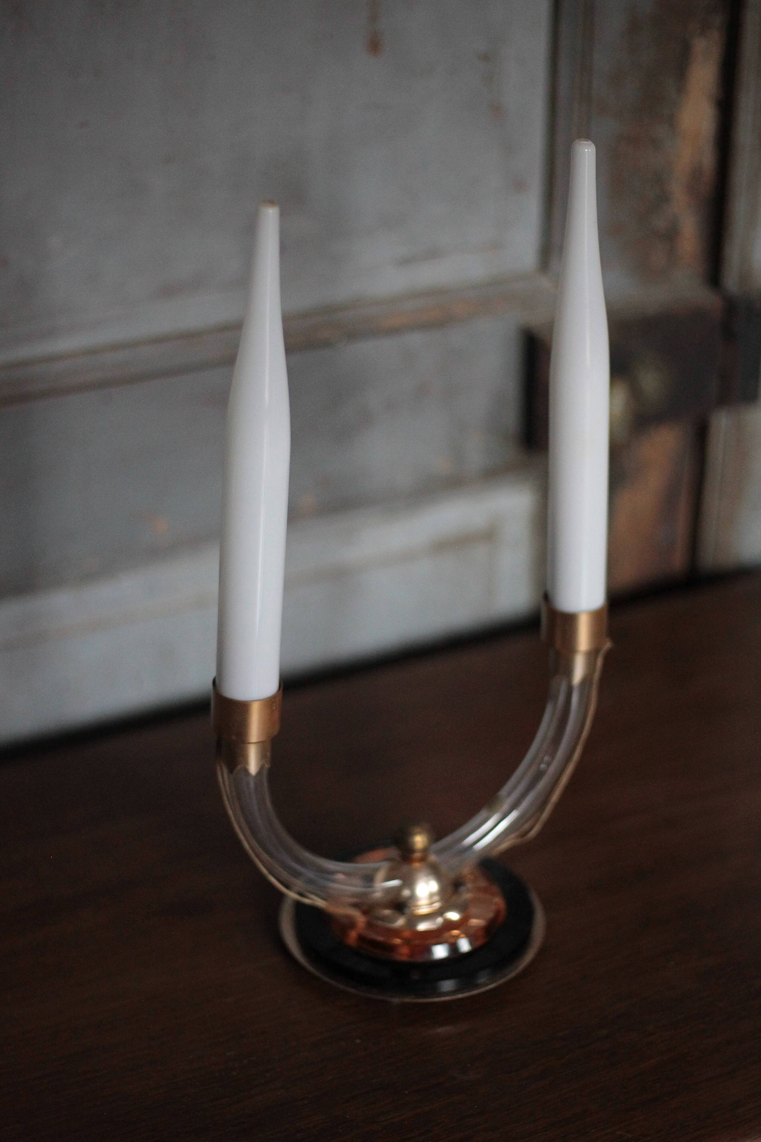 Pair of art deco lamps, pair of art deco candlesticks, table lamps, decoration