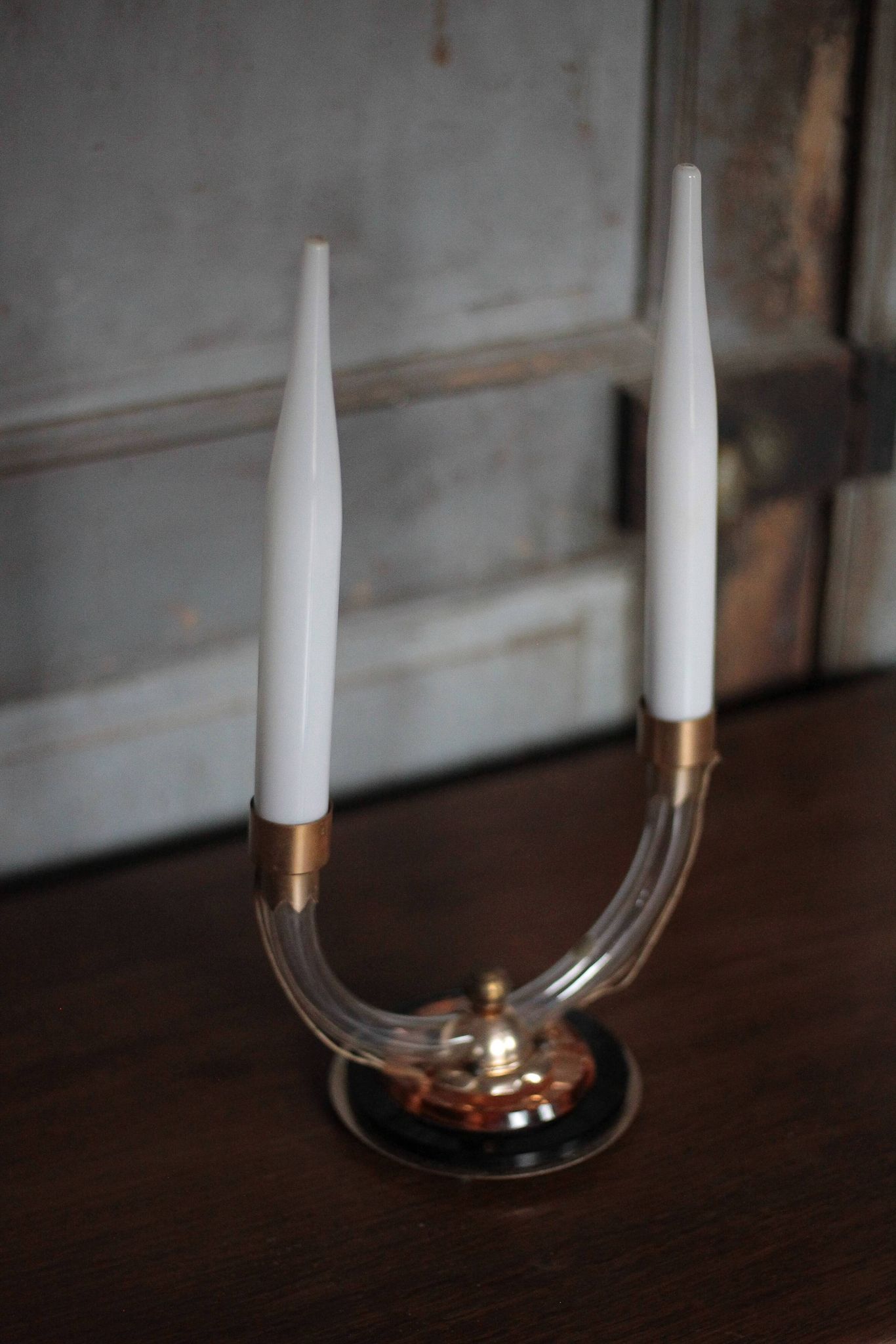 Pair of art deco lamps, pair of art deco candlesticks, table lamps, decoration