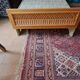 Vintage 1970s single rattan bed in blond wood