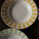 Lot 6 hollow plates Digoin Sarreguemines stripes colors