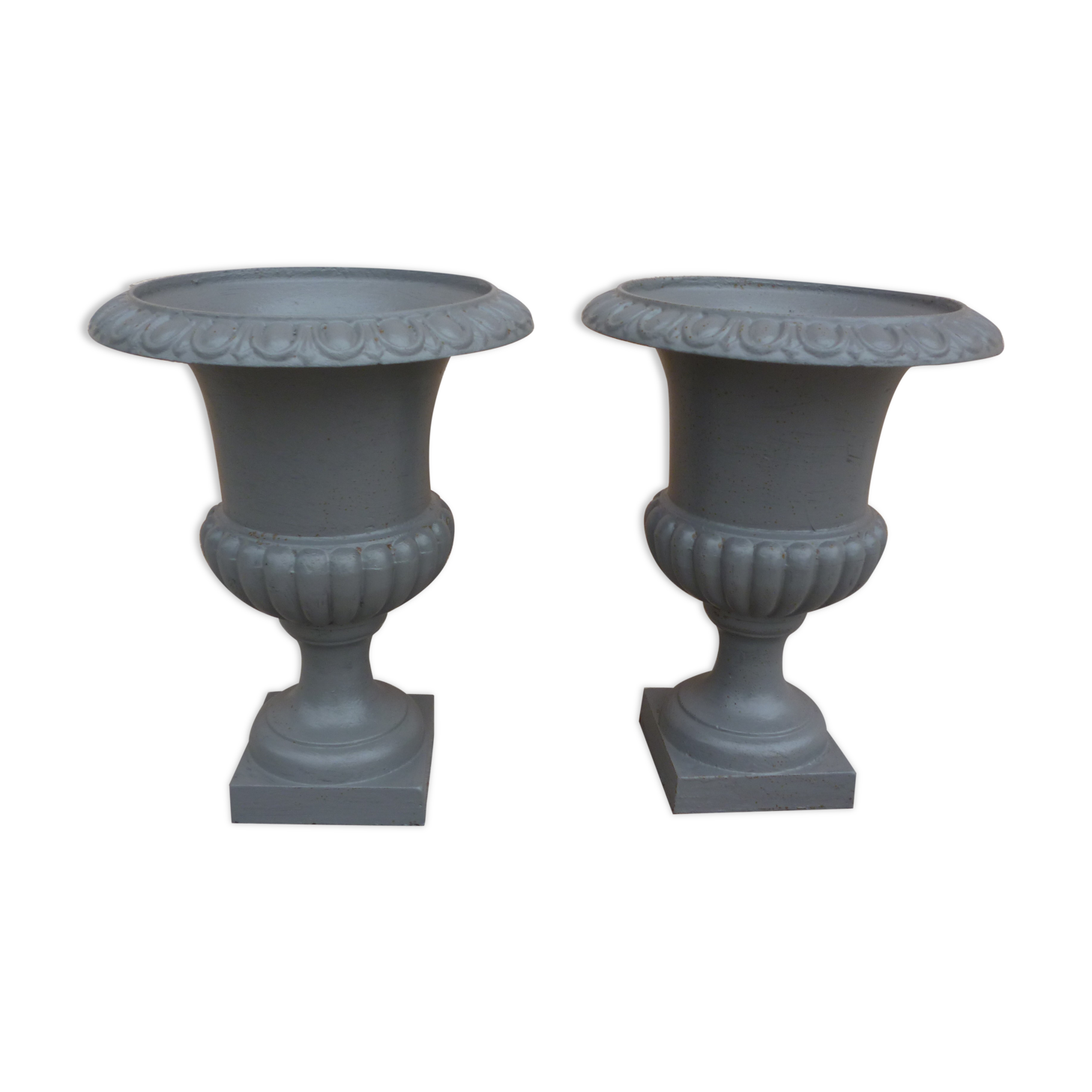 Pair of cast iron Medici vases