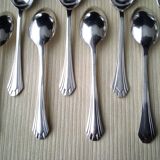 Set of 12 Art Deco Style Silver Metal Coffee Spoons