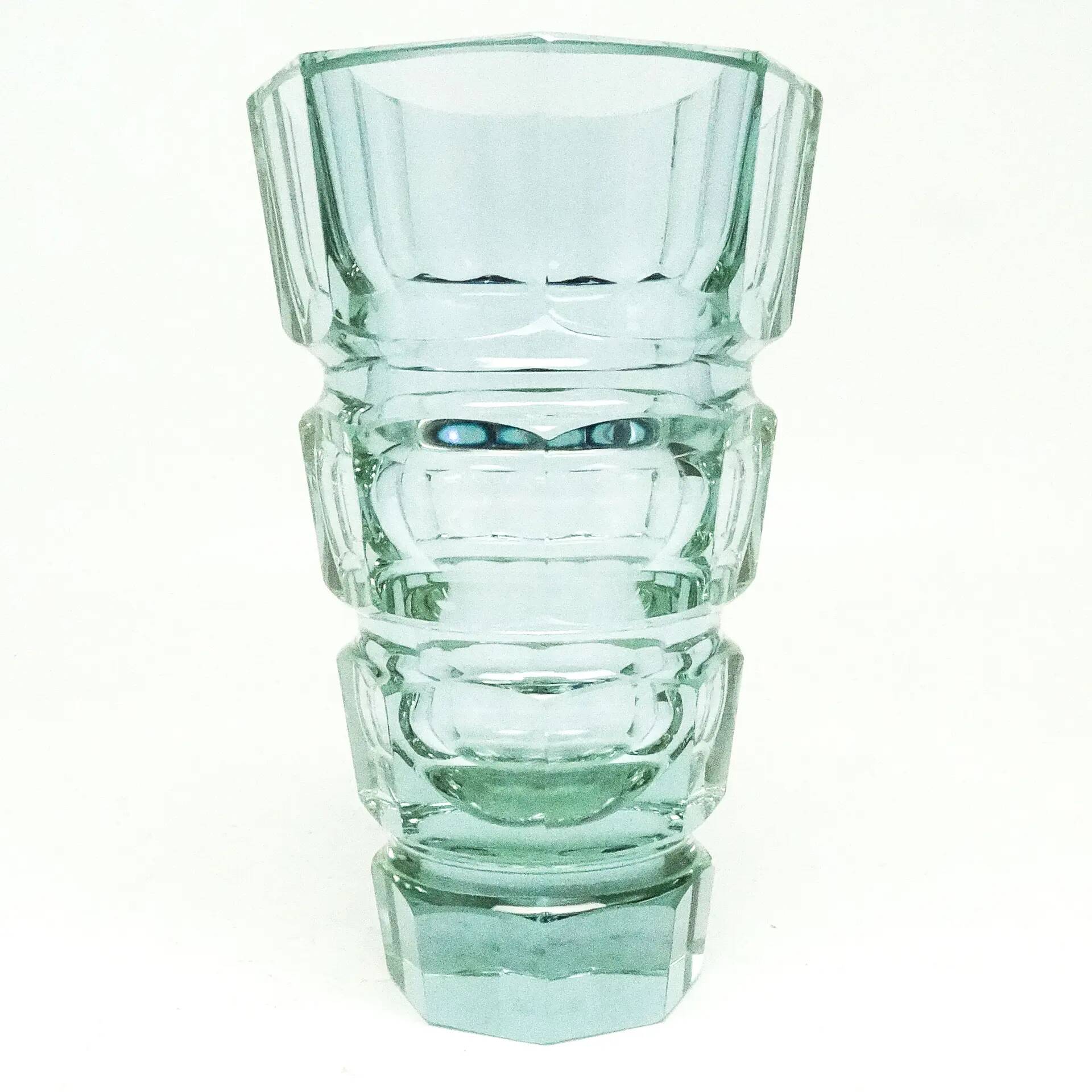 Art Deco vase, alexandrite glass, design by J. Hoffmann, Moser, Czechoslovakia, 1930s