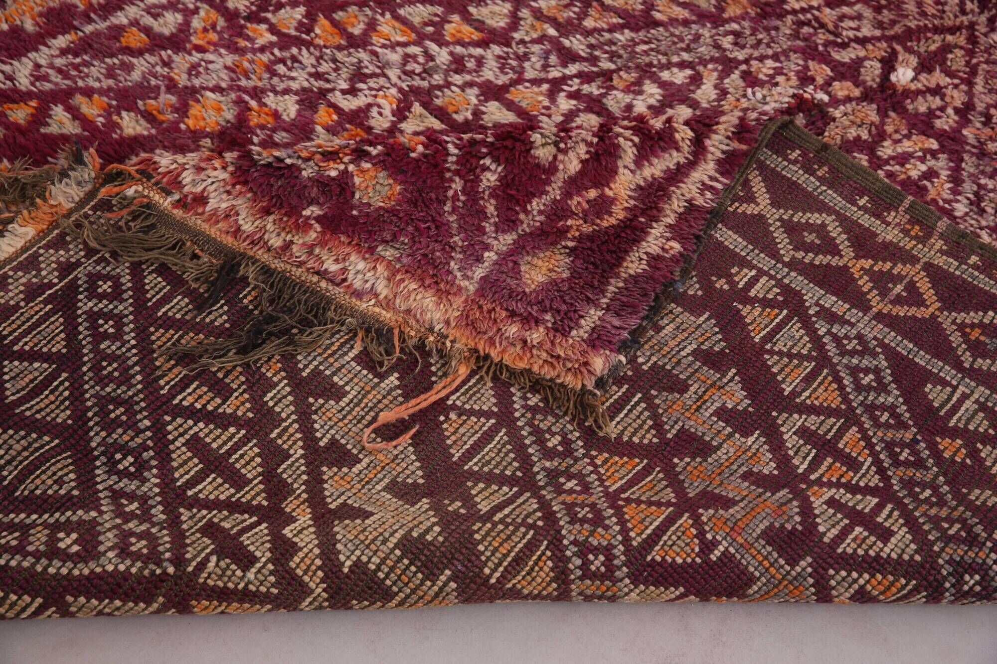 Burgundy Vintage Moroccan rug 183 x 321 cm - Berber Wool Rug - Handmade Rug