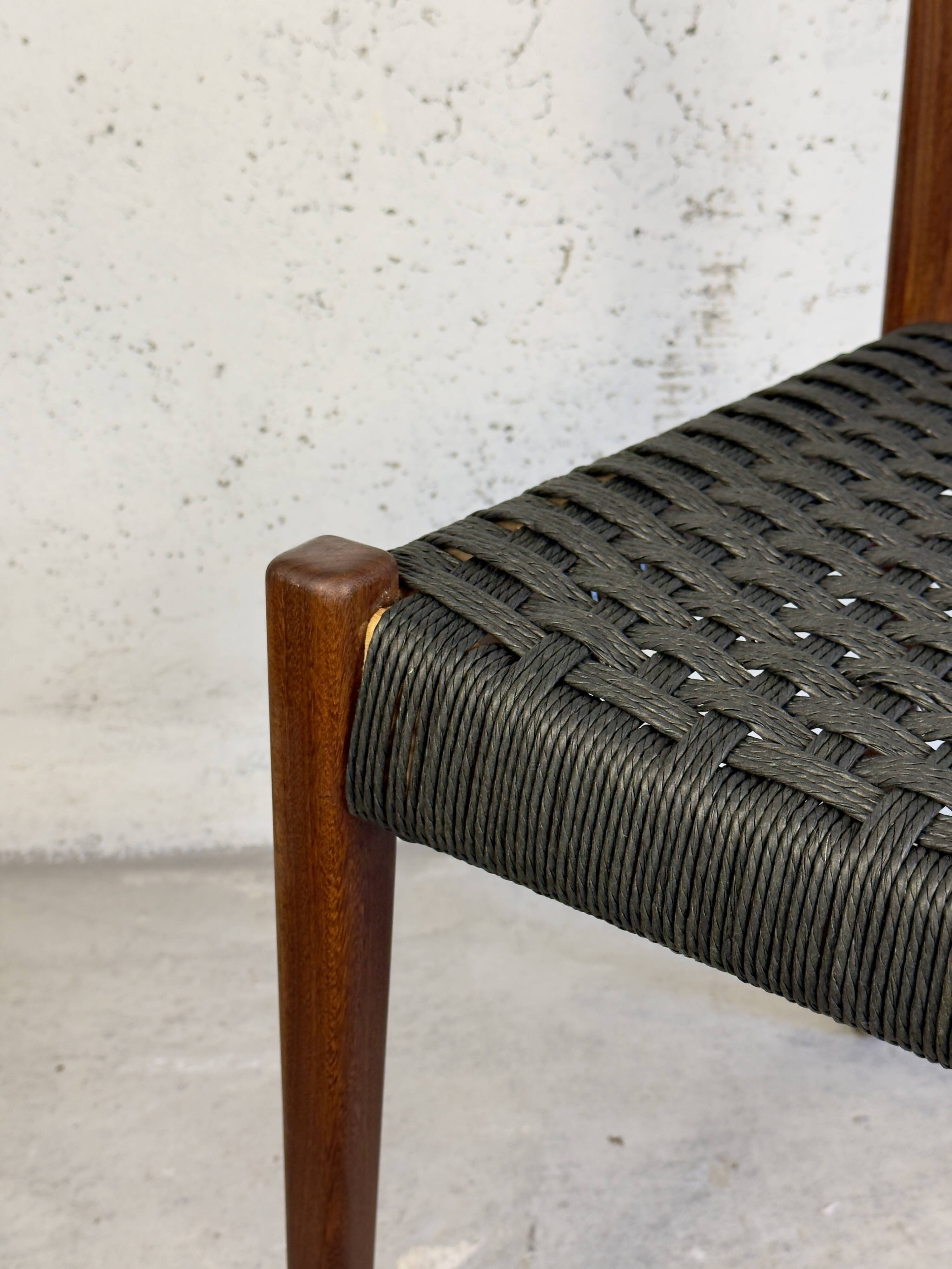 Dining Chair – Teak & Black Danish Cord,  1960