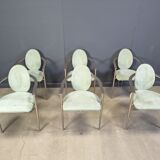 Vintage dining chairs by Belgo chrom, set of 6 - 1980s