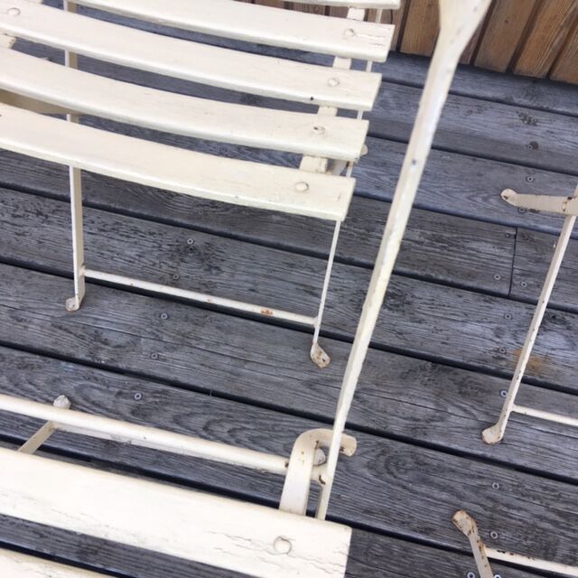 Lot 6 chairs folding garden square