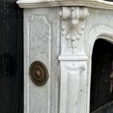 Louis XV Style Fireplace In Carrara Marble Circa 1880